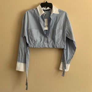 Cropped Zara button up shirt